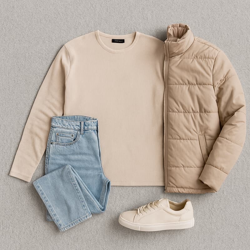 بلوز مردانه کرم یقه کوبایی مدل Etron